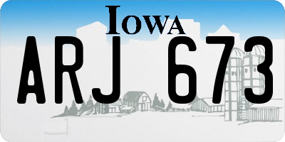 IA license plate ARJ673