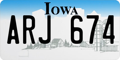 IA license plate ARJ674