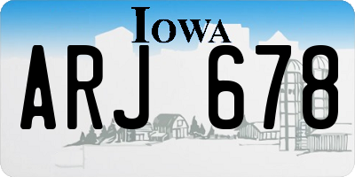 IA license plate ARJ678