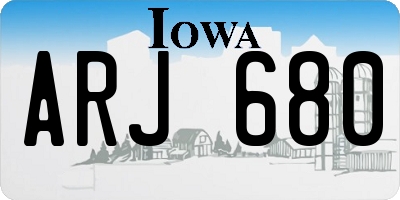 IA license plate ARJ680