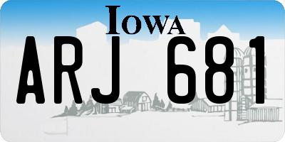 IA license plate ARJ681