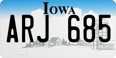 IA license plate ARJ685