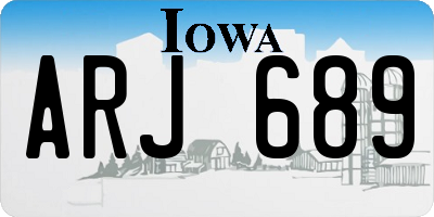 IA license plate ARJ689