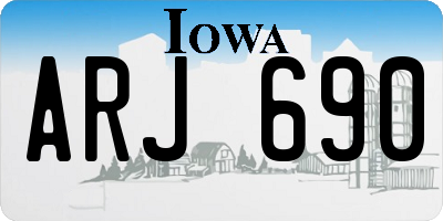 IA license plate ARJ690