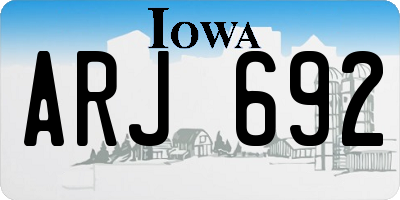 IA license plate ARJ692