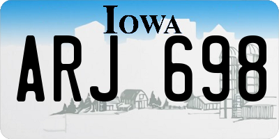 IA license plate ARJ698