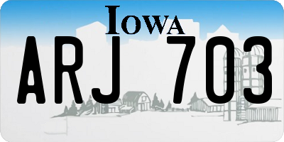 IA license plate ARJ703