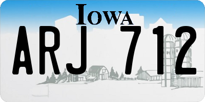 IA license plate ARJ712