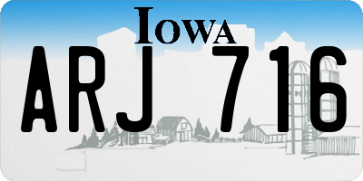IA license plate ARJ716