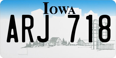 IA license plate ARJ718