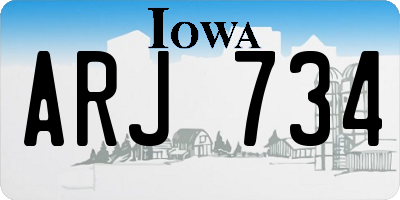 IA license plate ARJ734