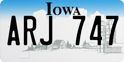 IA license plate ARJ747