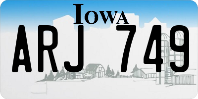 IA license plate ARJ749