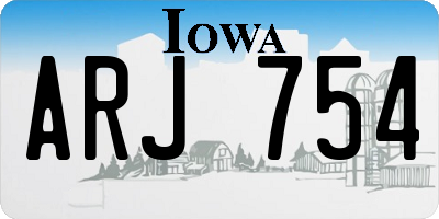 IA license plate ARJ754