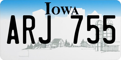 IA license plate ARJ755