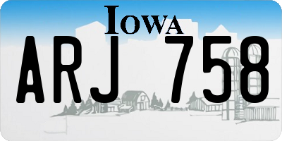 IA license plate ARJ758