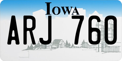 IA license plate ARJ760