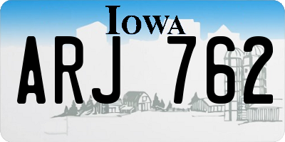IA license plate ARJ762
