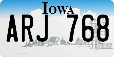 IA license plate ARJ768