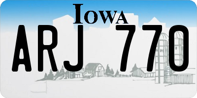 IA license plate ARJ770