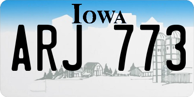 IA license plate ARJ773