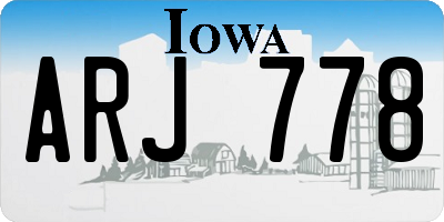 IA license plate ARJ778