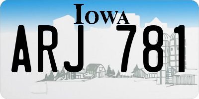 IA license plate ARJ781