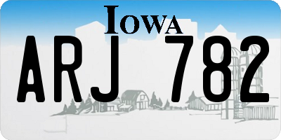 IA license plate ARJ782