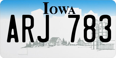 IA license plate ARJ783