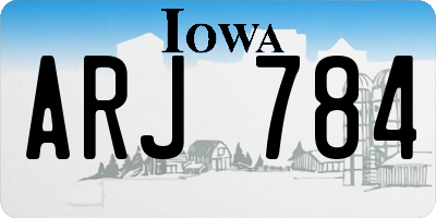 IA license plate ARJ784
