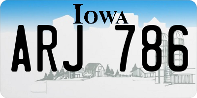 IA license plate ARJ786