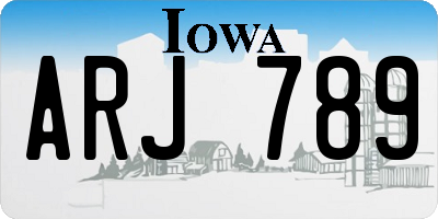 IA license plate ARJ789