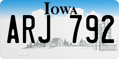 IA license plate ARJ792