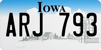 IA license plate ARJ793