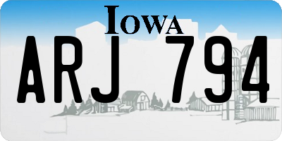 IA license plate ARJ794