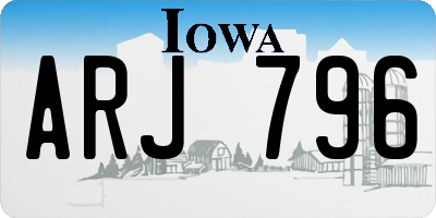 IA license plate ARJ796
