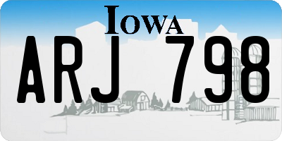 IA license plate ARJ798