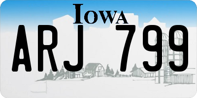 IA license plate ARJ799