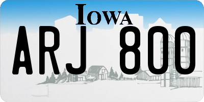 IA license plate ARJ800