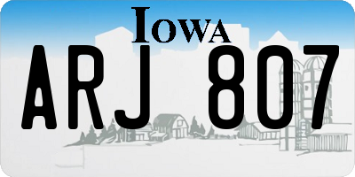IA license plate ARJ807