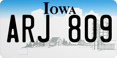 IA license plate ARJ809