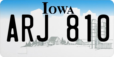 IA license plate ARJ810