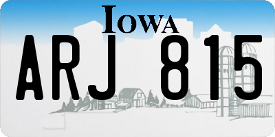 IA license plate ARJ815