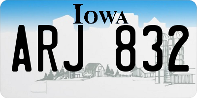 IA license plate ARJ832