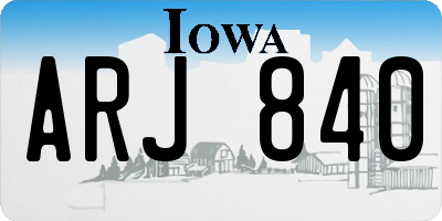 IA license plate ARJ840