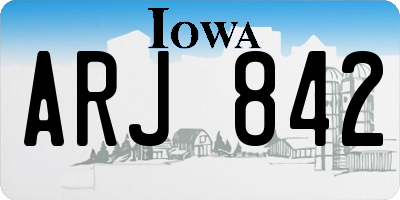 IA license plate ARJ842