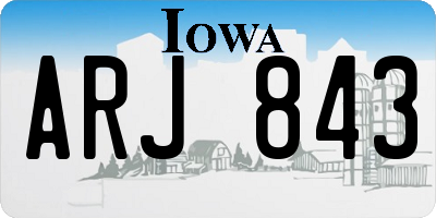 IA license plate ARJ843