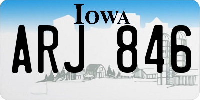IA license plate ARJ846