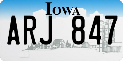 IA license plate ARJ847