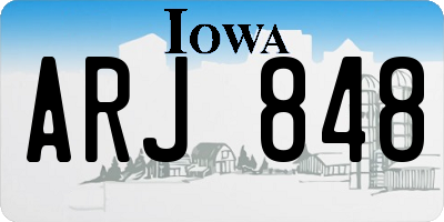 IA license plate ARJ848